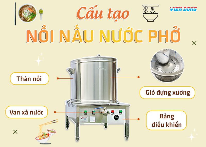 chi tiết nồi nấu nước phở