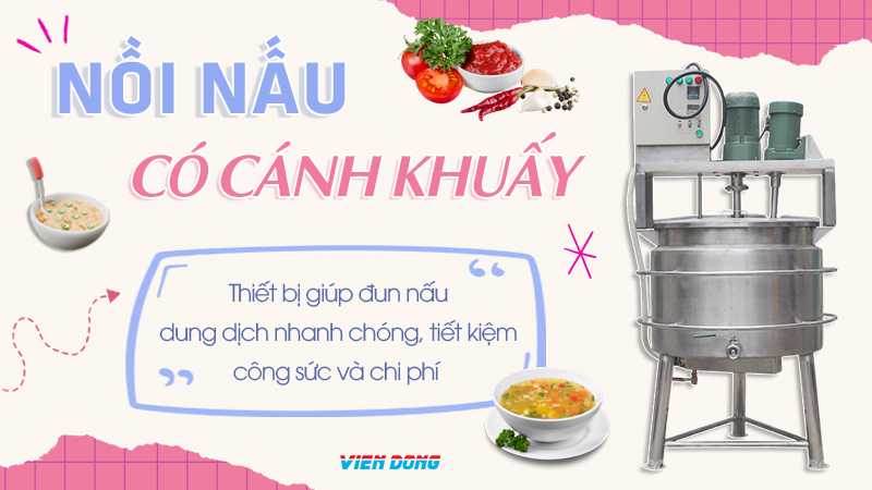 nồi nấu tương cà có cánh khuấy