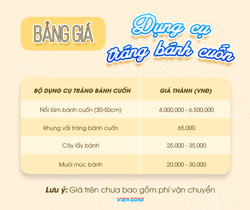 Bộ dụng cụ tráng bánh cuốn